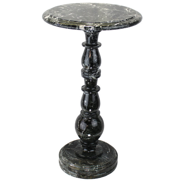 Alcott Hill® Agastya Marble Top Pedestal End Table Wayfair